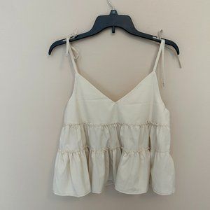 White Ruffle Tanktop
